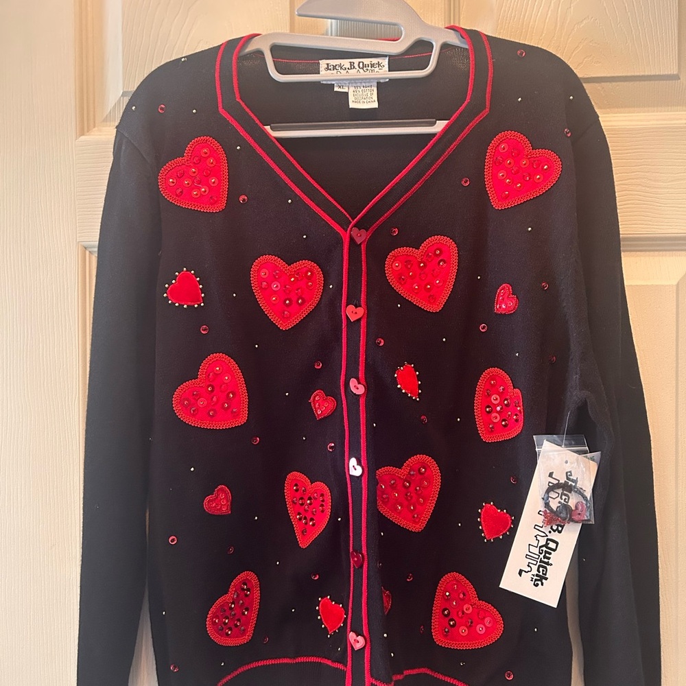 Black and Red Heart Sweater by